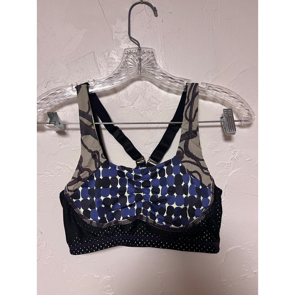 Maaji Mixed Print Sports Bra Adjustable Straps Mesh Back Multicolor Size L